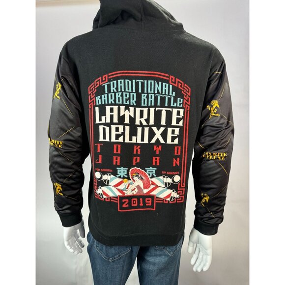 Layrite Deluxe Traditional Barber Battle Hoodie 2019 Tokyo Japan Black Cotton/Po - Picture 15 of 16